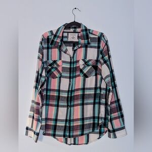 SONOMA women's flannel plaid shirt - size L